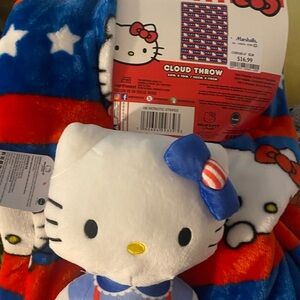 Hello Kitty Red, Blue, and White Cloud Throw